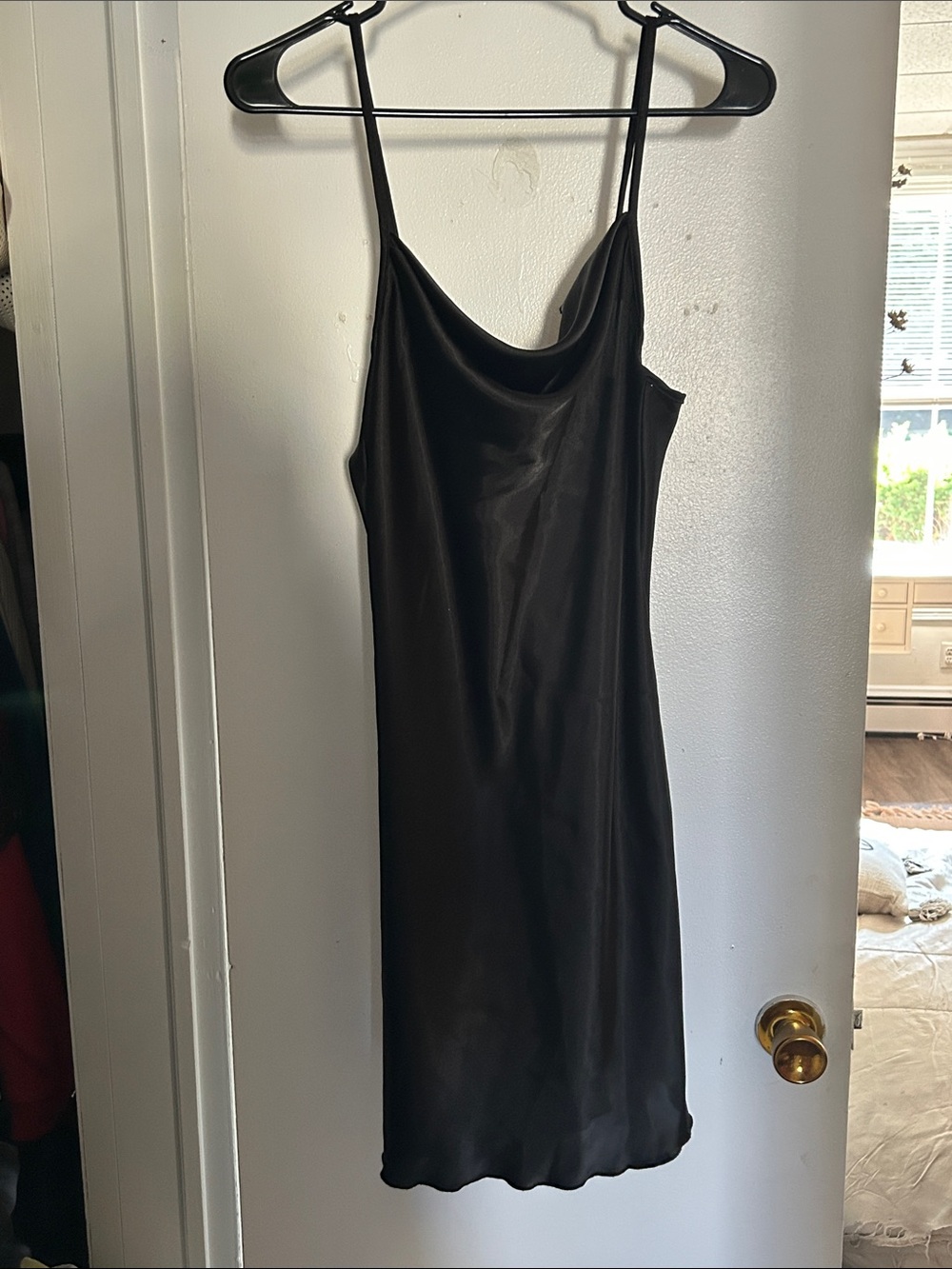 Y2K bebe vintage Black Silky Slip Dress